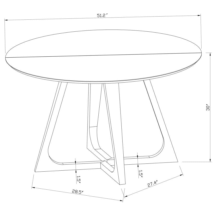 Gwynn - Round Marble Stainless Steel Dining Table - Gold