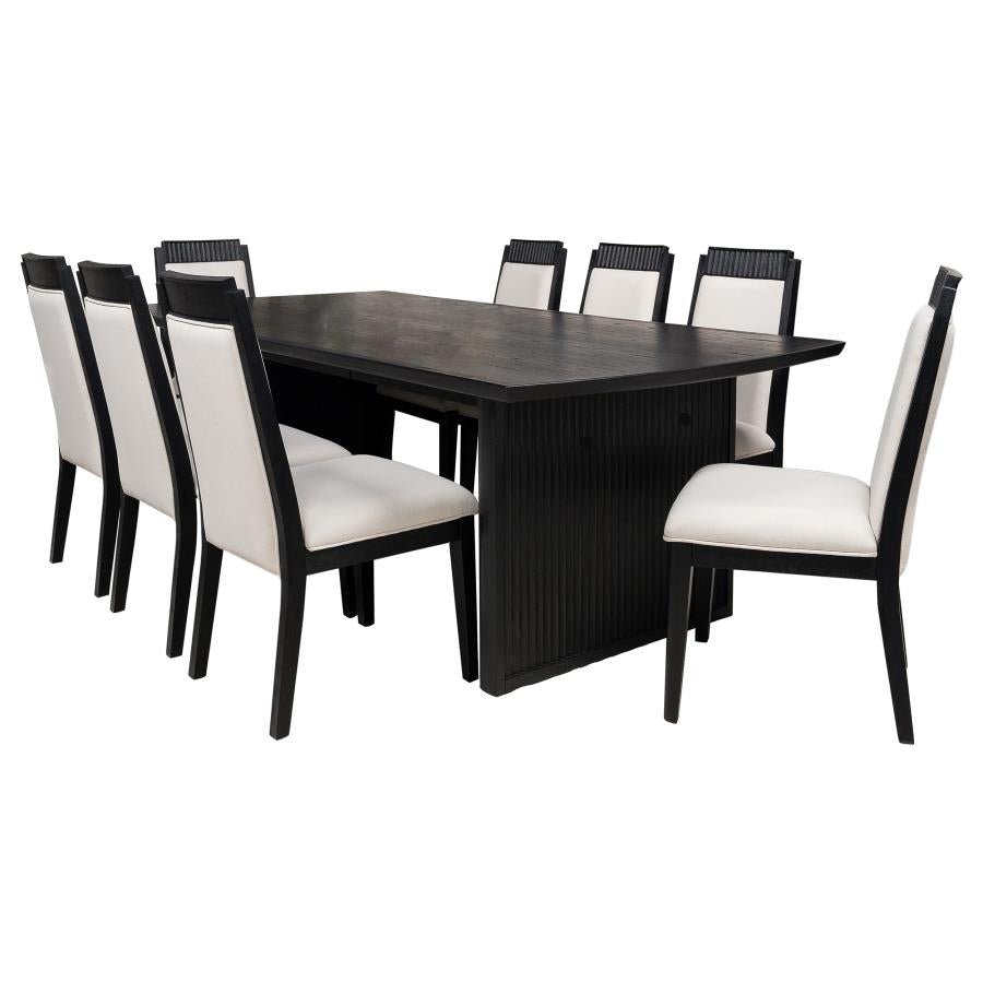 Brookmead Extension Leaf Dining Table Set Black