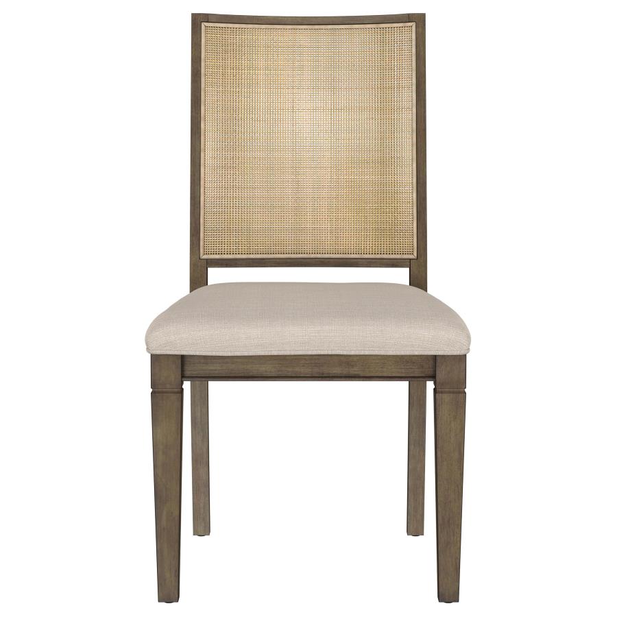 Matisse - Woven Rattan Back Dining Side Chair Brown (Set of 2) - Dark Brown