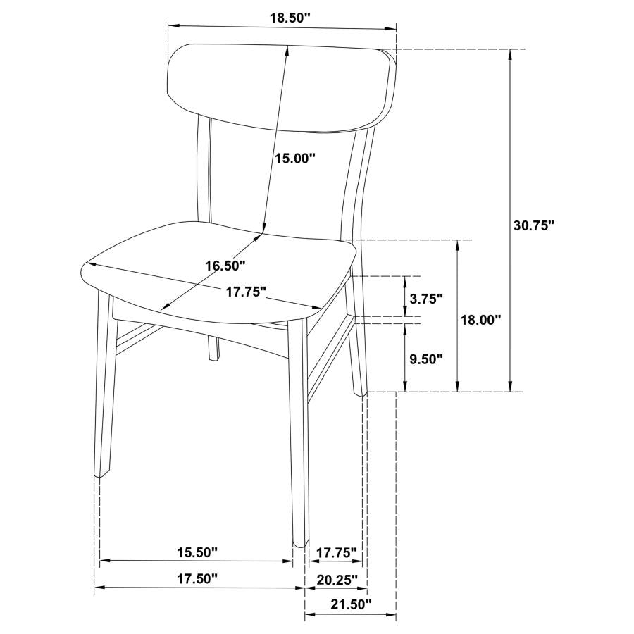 Dortch - Dining Side Chair (Set of 2) - Walnut And Brown