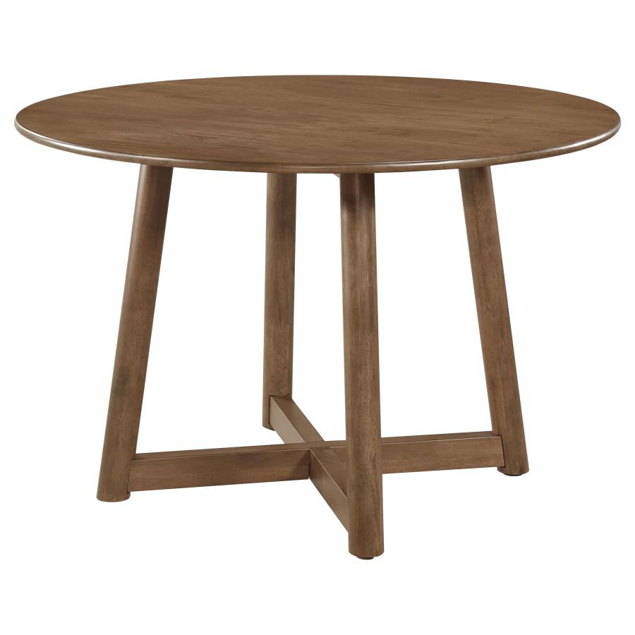 Dinah - 5 Piece Round Solid Wood Dining Set - Walnut