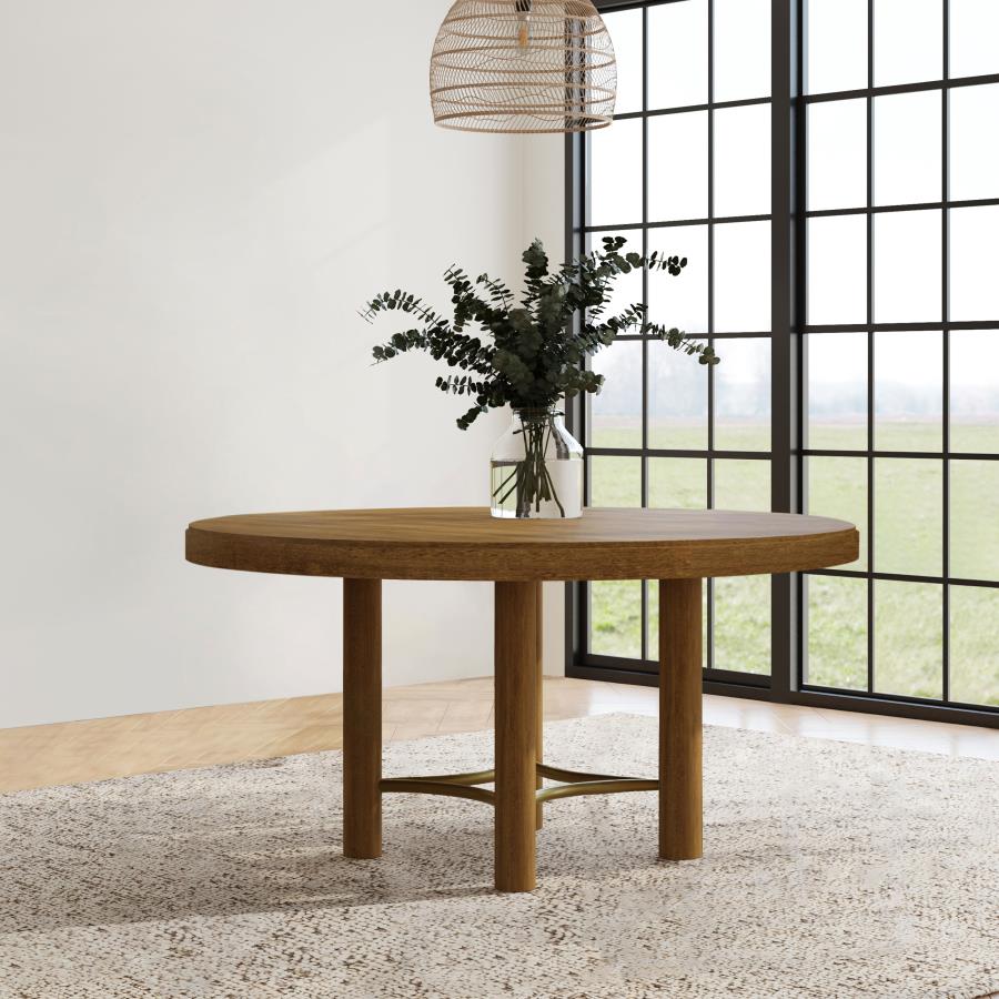 Arini - 60" Round Wood Dining Room Table - Sand Wash