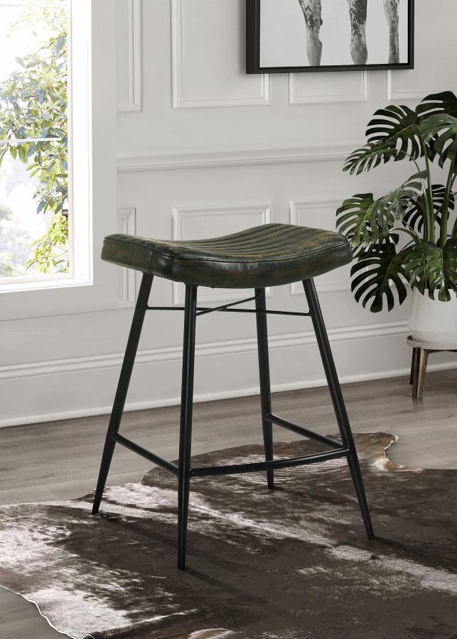 Bayu - Leather Upholstered Counter Stool (Set of 2)