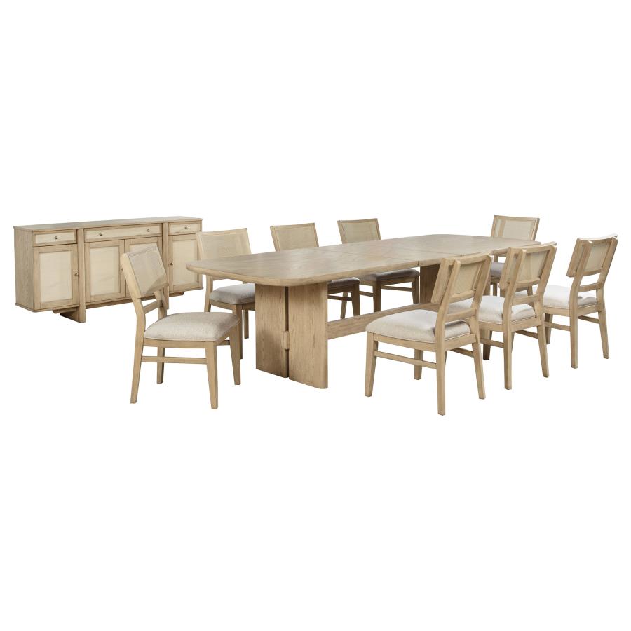 Kailani - 10 Piece Wood Dining Set with Sideboard - Beige Oak