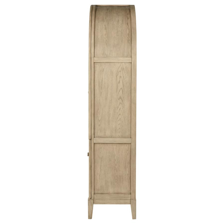 Kailani - 4-Door Cane Dining Vitrine Display Cabinet - Beige Oak