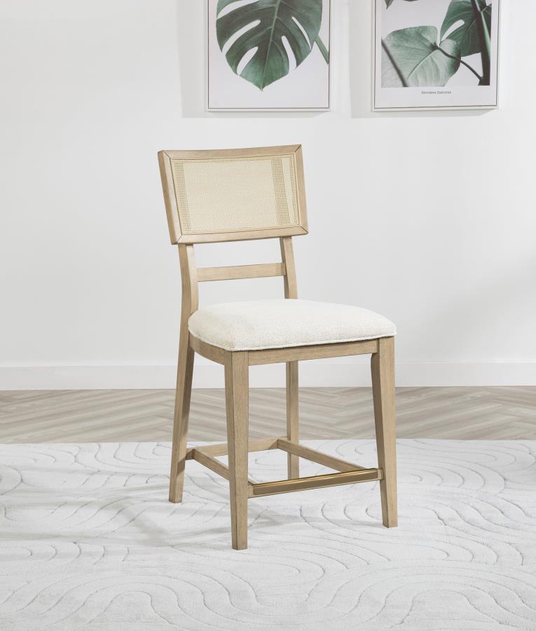 Kailani - Radio Weave Cane Counter Dining Side Chair (Set of 2) - Beige Oak