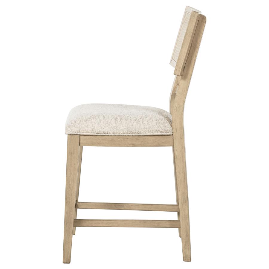 Kailani - Radio Weave Cane Counter Dining Side Chair (Set of 2) - Beige Oak
