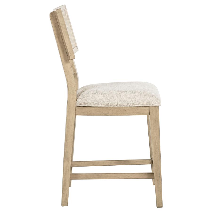 Kailani - Radio Weave Cane Counter Dining Side Chair (Set of 2) - Beige Oak
