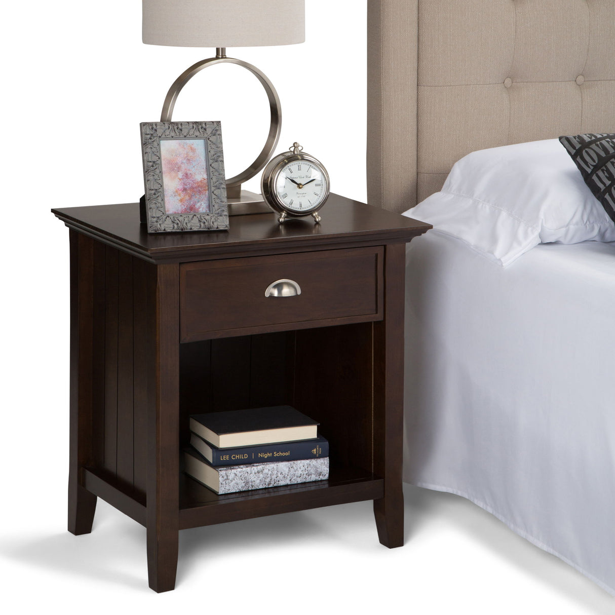 Acadian - Bedside Table, Handcrafted by Simpli-Home | Bel Furniture