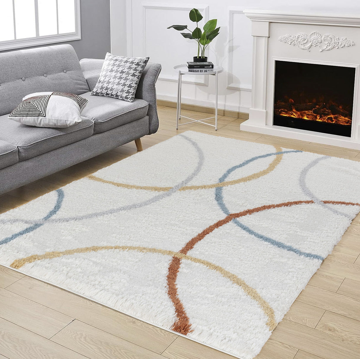 Loft Shag - 5' 3" X 7' Polypropylene Shaggy Area Rug - Ivory