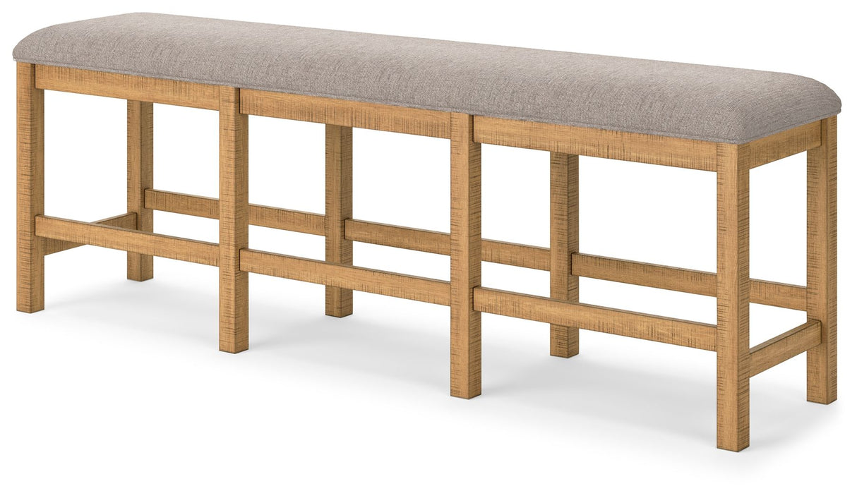 Havonplane - Brown - XL Counter Height Upholstered Dining Bench by Signature Design by Ashley® | Bel Furniture