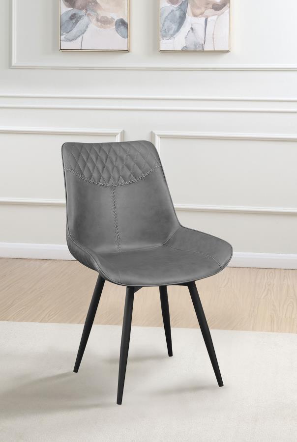 Brassie - Upholstered Swivel Dining Side Chair (Set of 2) - Gray