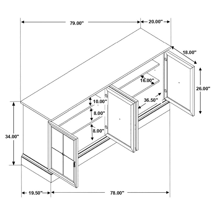 Brockway - 4-Door Dining Sideboard Buffet Cabinet