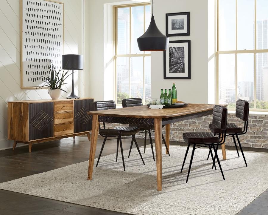 Partridge Dining Set Natural Sheesham and Espresso
