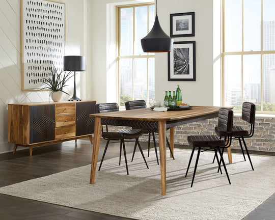 Partridge Dining Set Natural Sheesham and Espresso