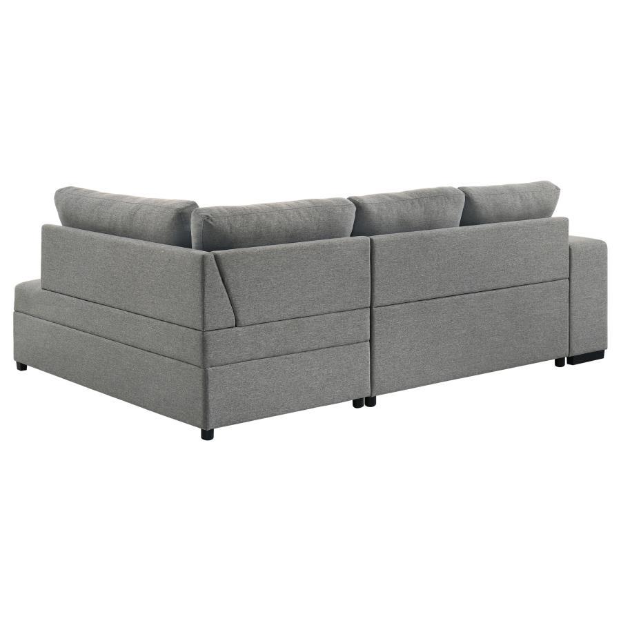 Roanne - Fabric Upholstered Sleeper Sectional Sofa - Gray