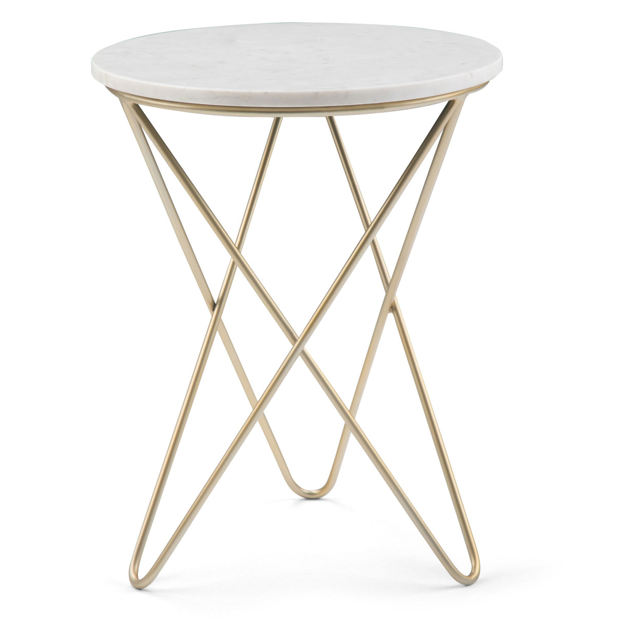 Gabon - Accent Table - White / Gold by Simpli-Home | Bel Furniture