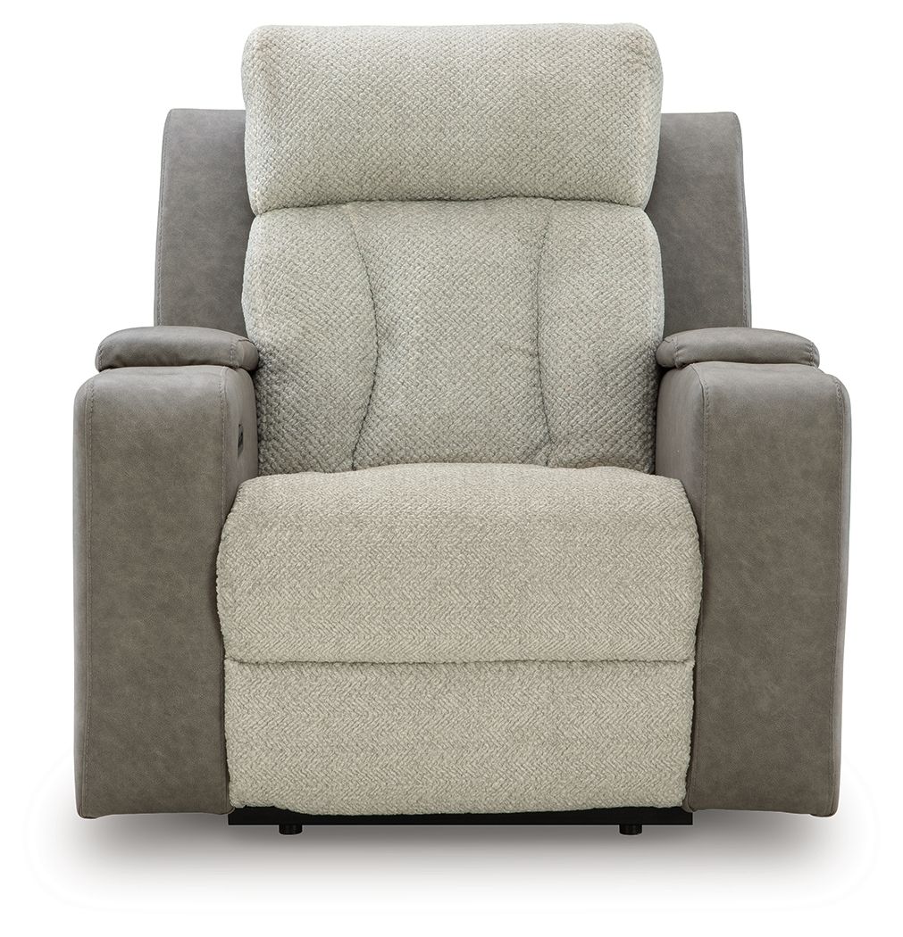 WhipLash - Sisal - Power Recliner With Adj Headrest by Signature Design by Ashley® | Bel Furniture