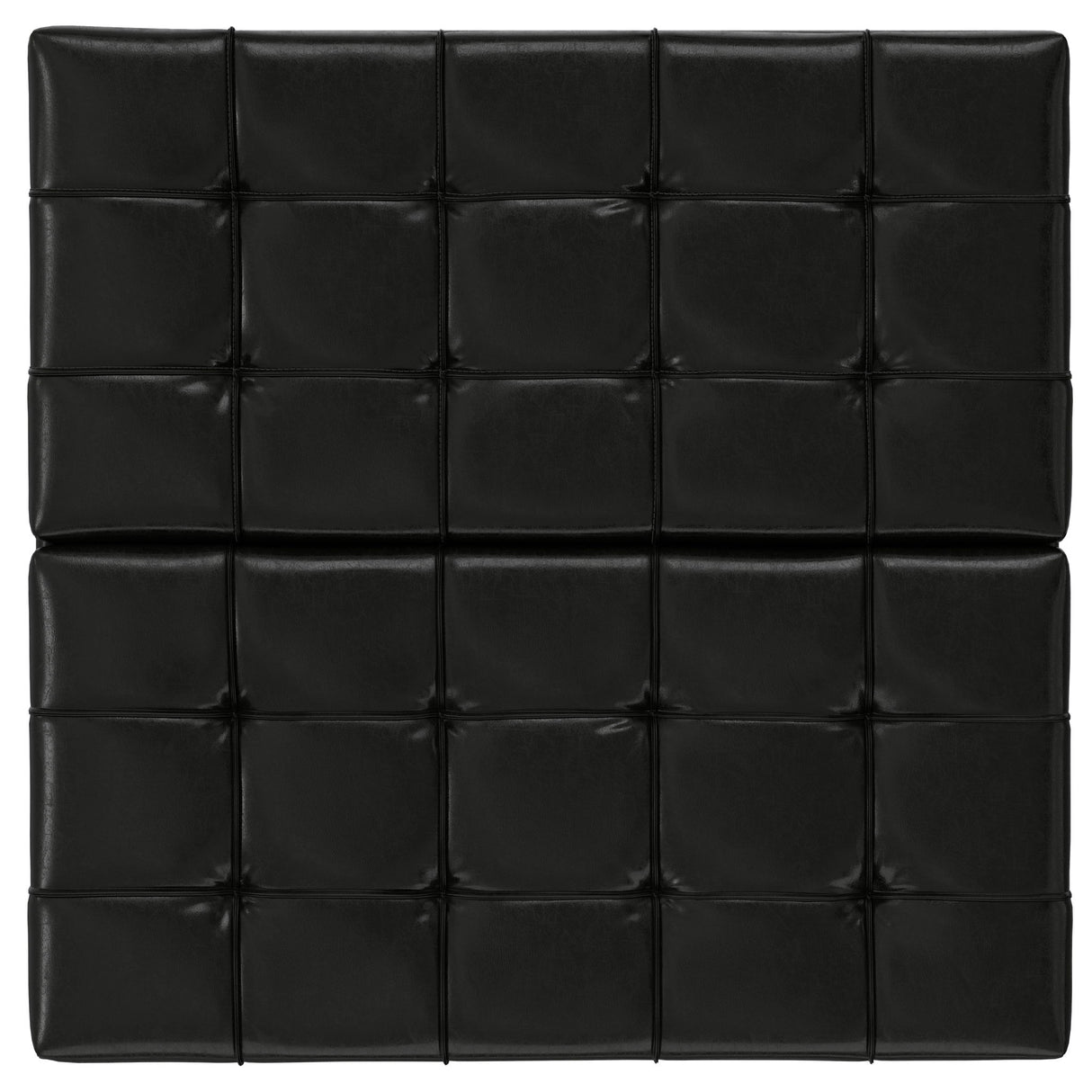 Harrison - Large Square Coffee Table Storage Ottoman - Black by Simpli-Home | Bel Furniture