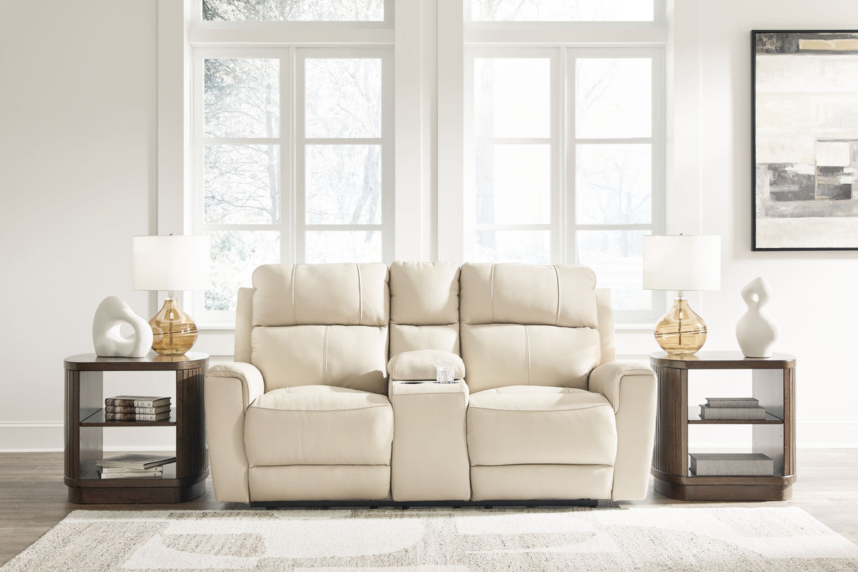 Dahlmoore - Almond - Dbl Power Reclining Loveseat With Console by Signature Design by Ashley® | Bel Furniture