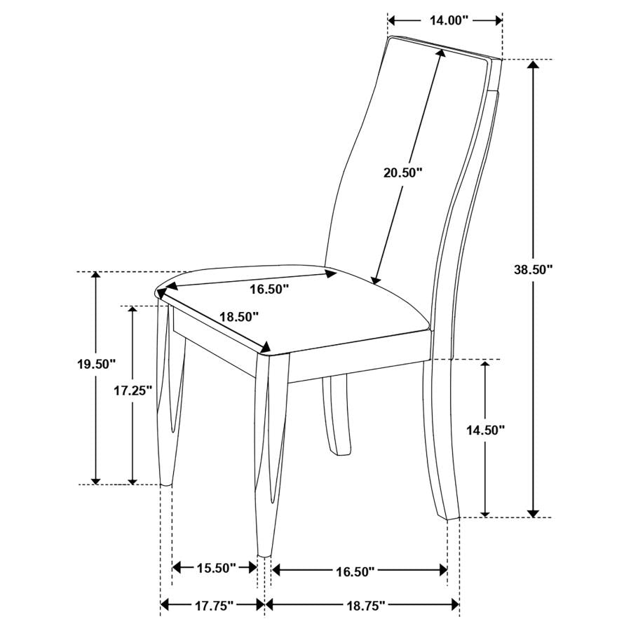 Wes - Upholstered Dining Side Chair (Set of 2) - Dark Walnut