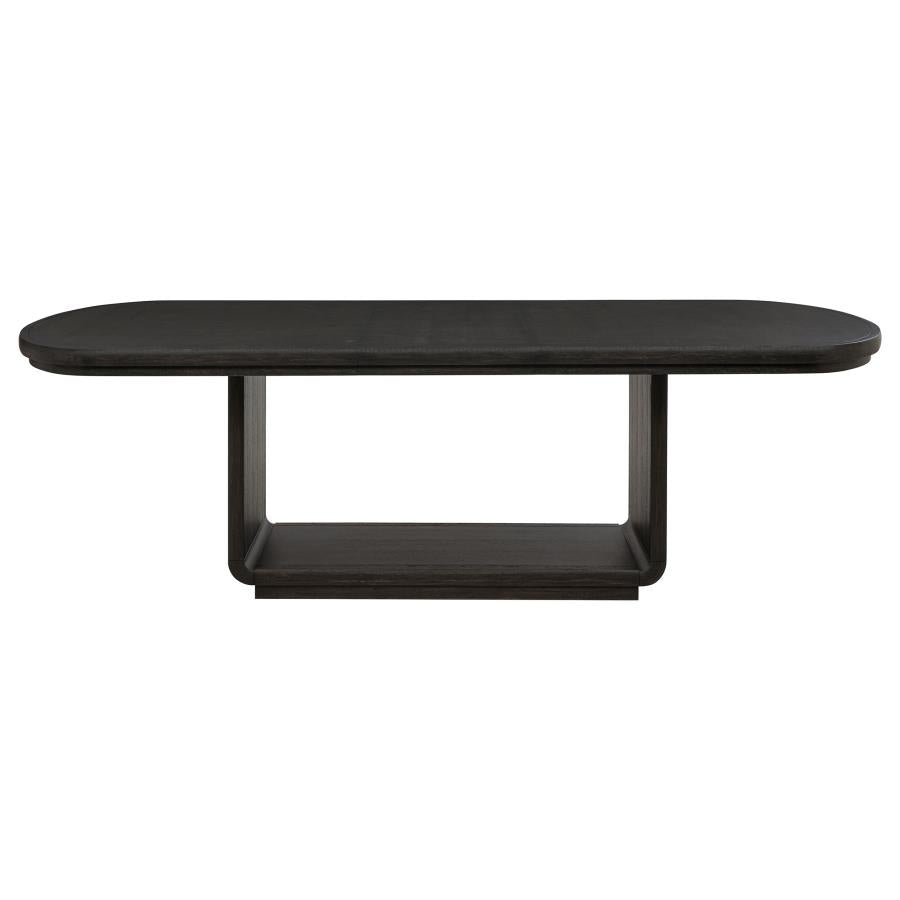 Leandro - 5 Piece Rectangular Dining Table Set - Cream / Burnished Black