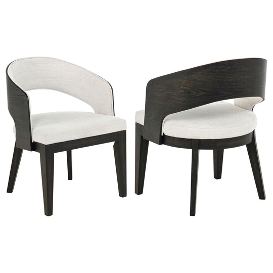 Leandro - Upholstered Dining Arm Chair (Set of 2) - Burnished Black / Cream