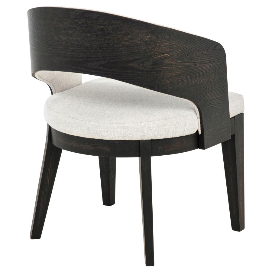 Leandro - Upholstered Dining Arm Chair (Set of 2) - Burnished Black / Cream