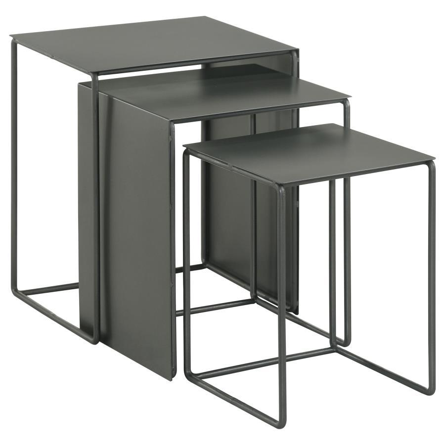 Imez - 3 Piece Rectangular Metal Nesting Table Set - Gray by Coaster Fine Furniture | Bel Furniture