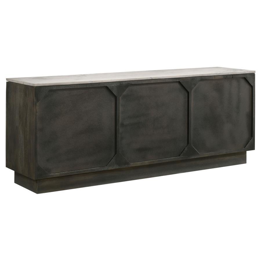 Dennis - 3 Door Marble Top Sideboard Buffet - Tobacco Gray by Coaster Fine Furniture | Bel Furniture