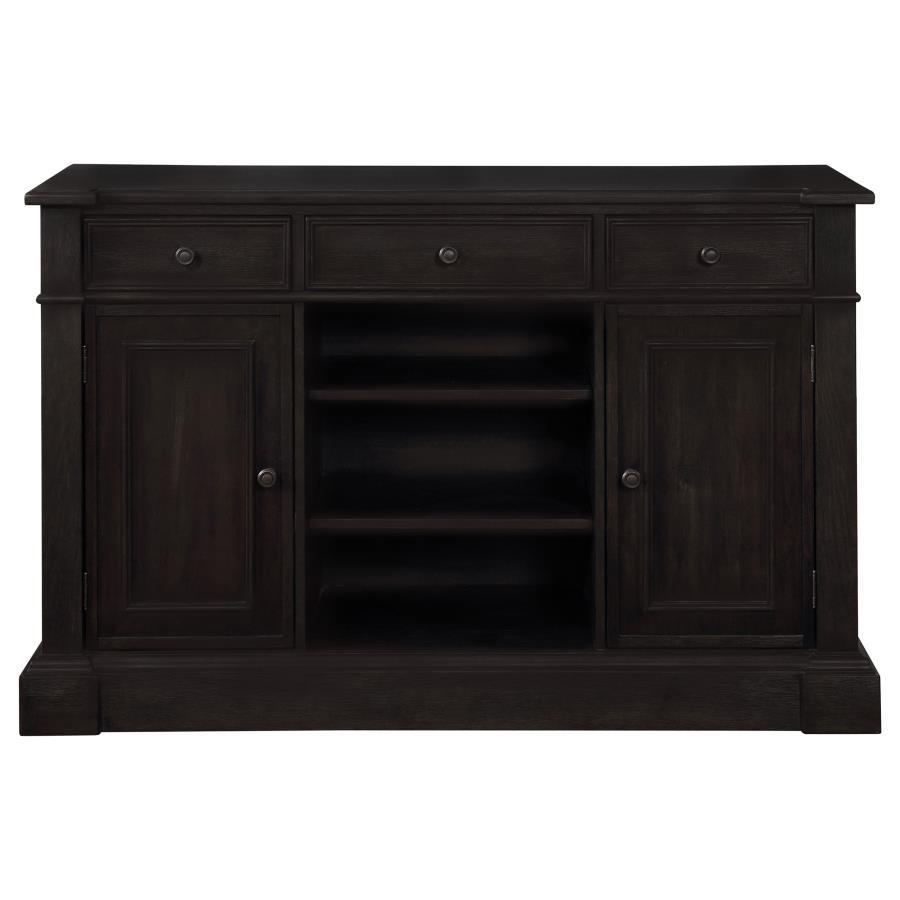 Phelps - 2 Door Sideboard Buffet Cabinet - Distressed Noir by CoasterEssence | Bel Furniture