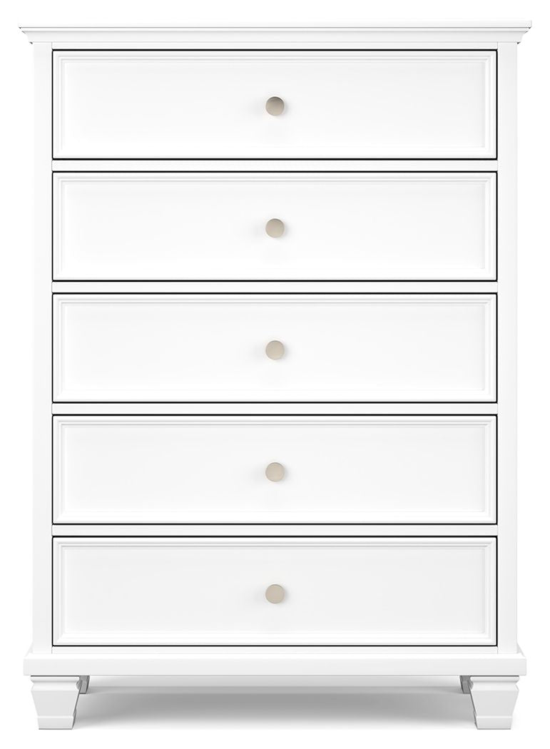Fortman - White - Five Drawer Chest by Signature Design by Ashley® | Bel Furniture