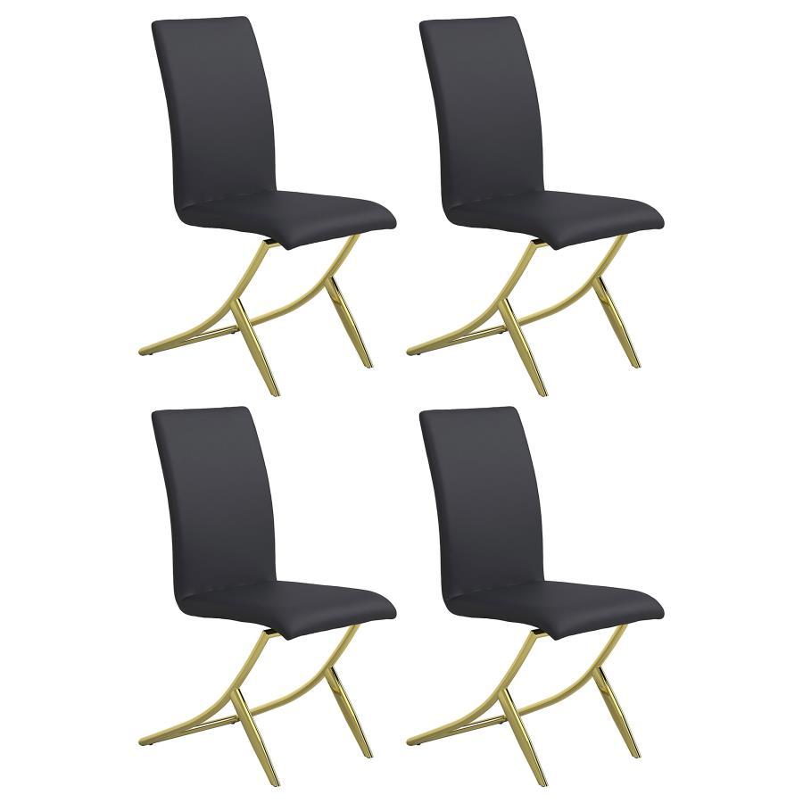 Chanel - Upholstered Side Chairs (Set of 4) Black by CoasterEssence | Bel Furniture