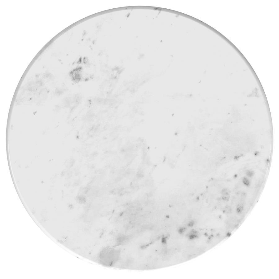 Baldwin - Round Marble Top Side Table - White And Gold by Coaster Fine Furniture | Bel Furniture