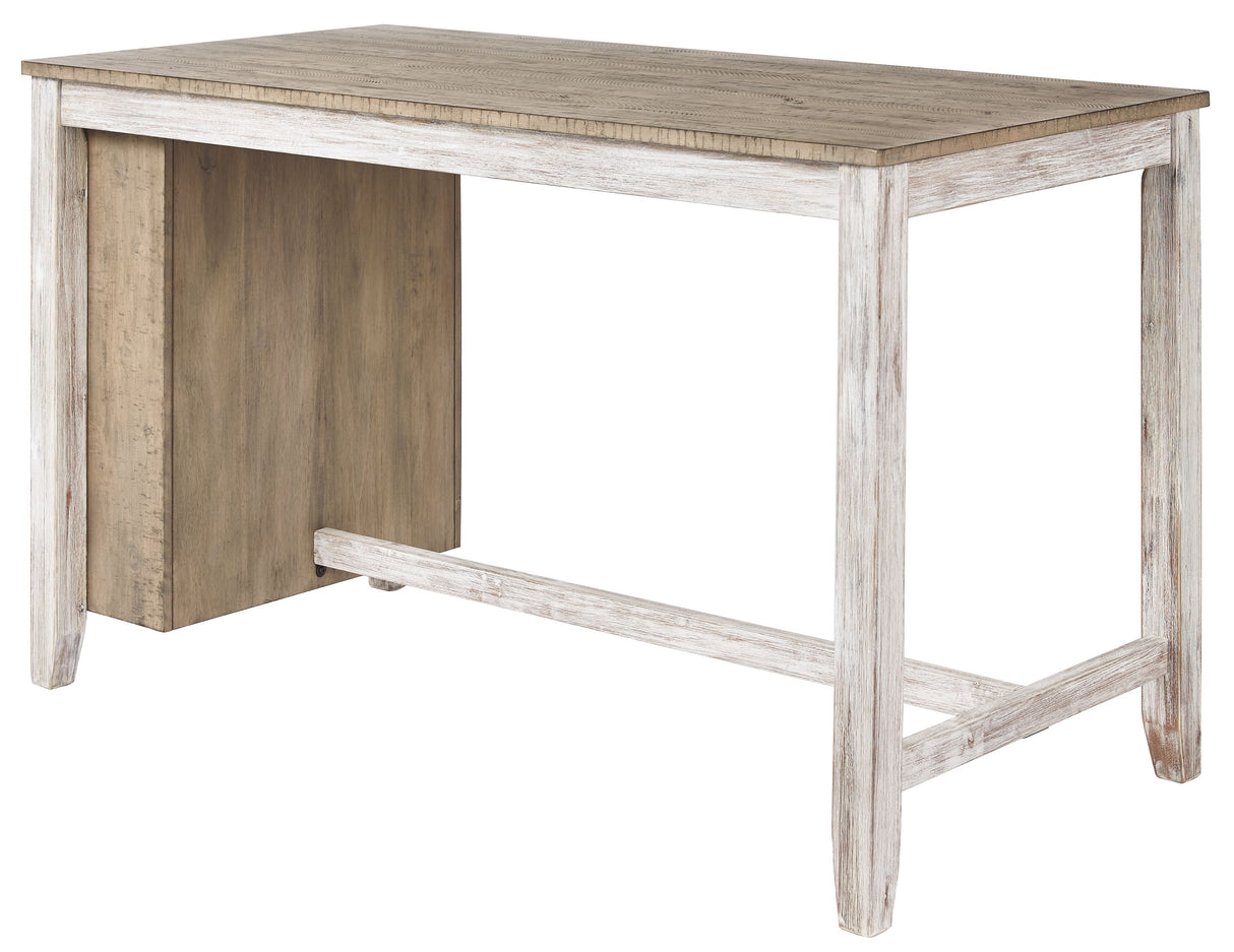 Skempton - White - Rectangular Counter Table With Storage by Signature Design by Ashley® | Bel Furniture