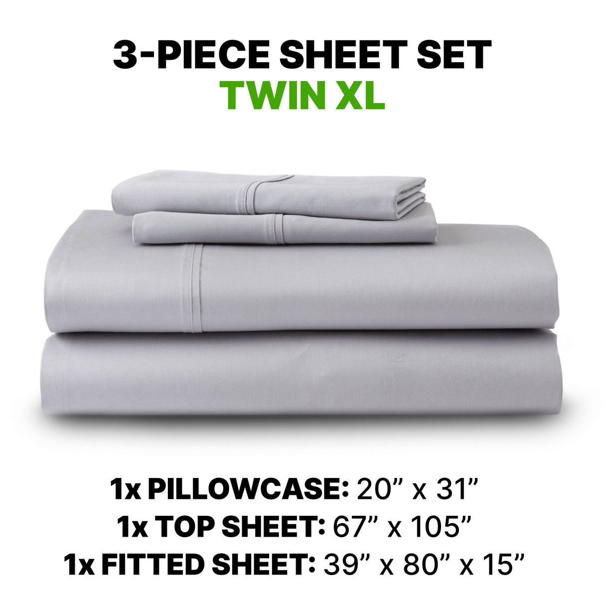 Sheet Set Luxurious Supima Cotton, Wrinkle Resistant, Breathable, With 2 Ghostgrip Band