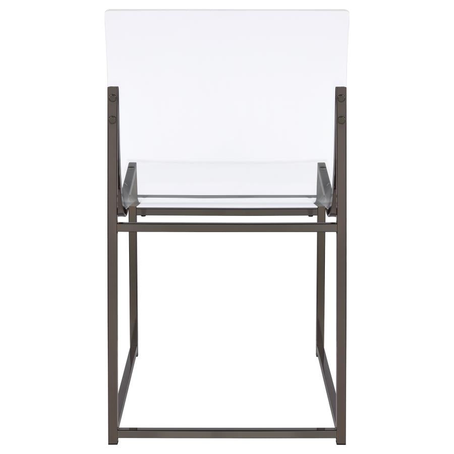 Jillian - 5 Piece Round Mirror Top Dining Set - Black Nickel