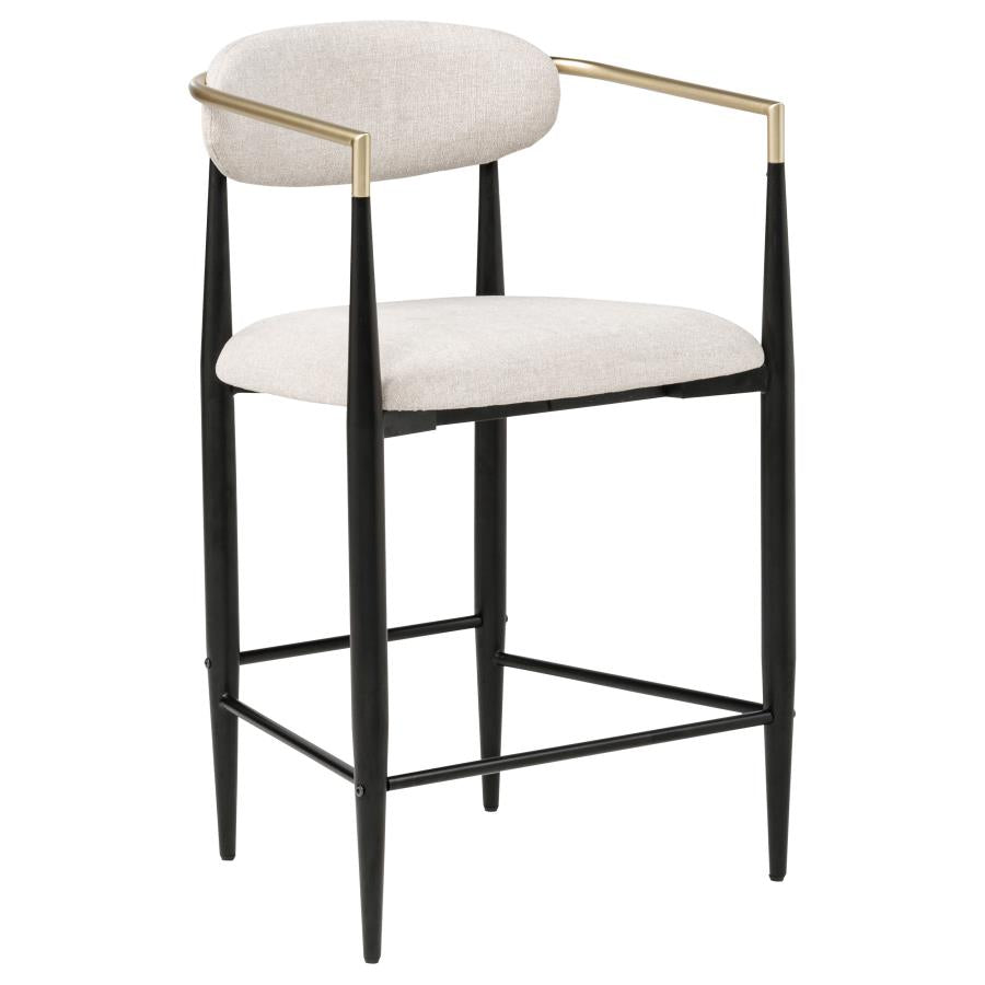 Tina - Metal Counter Height Bar Stool With Upholstered Back And Seat (Set of 2)