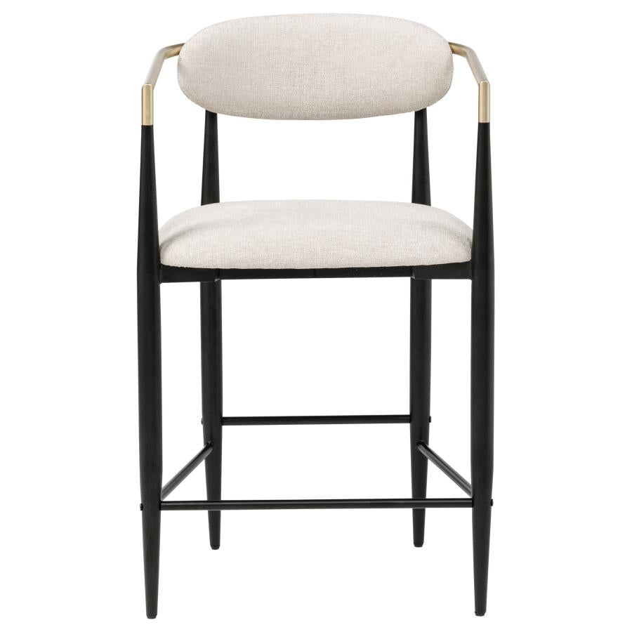 Tina - Metal Counter Height Bar Stool With Upholstered Back And Seat (Set of 2)