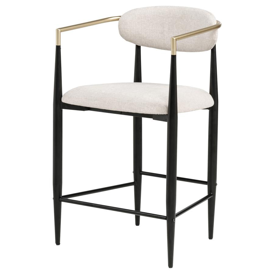 Tina - Metal Counter Height Bar Stool With Upholstered Back And Seat (Set of 2)