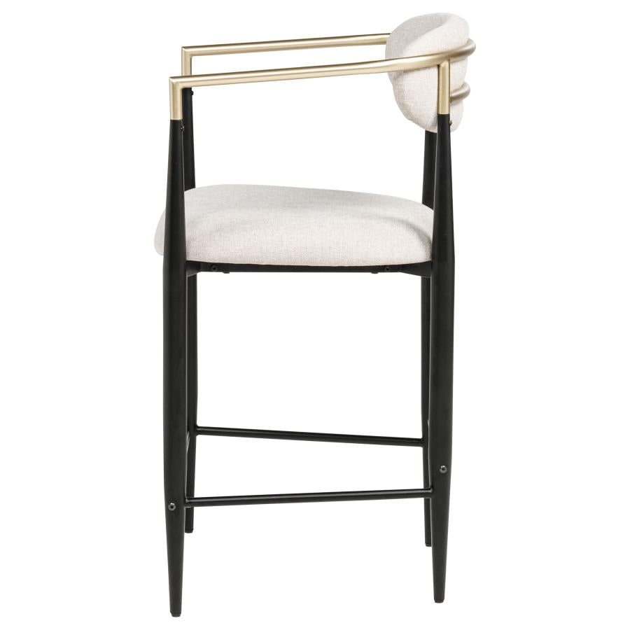Tina - Metal Counter Height Bar Stool With Upholstered Back And Seat (Set of 2)