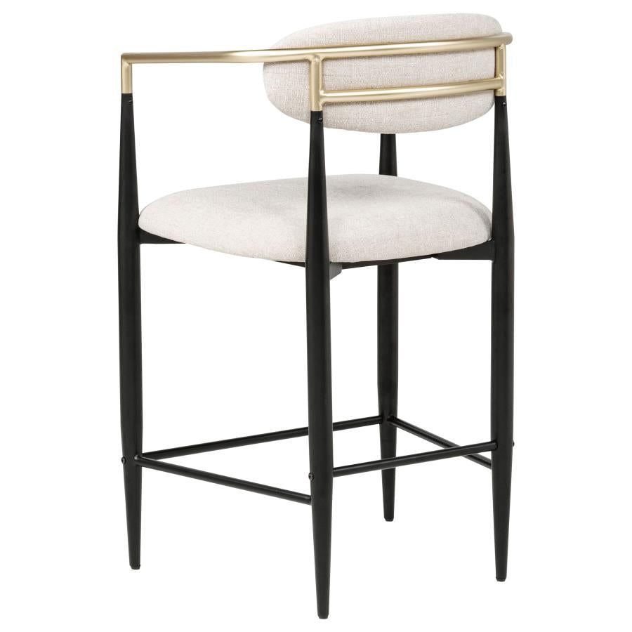 Tina - Metal Counter Height Bar Stool With Upholstered Back And Seat (Set of 2)