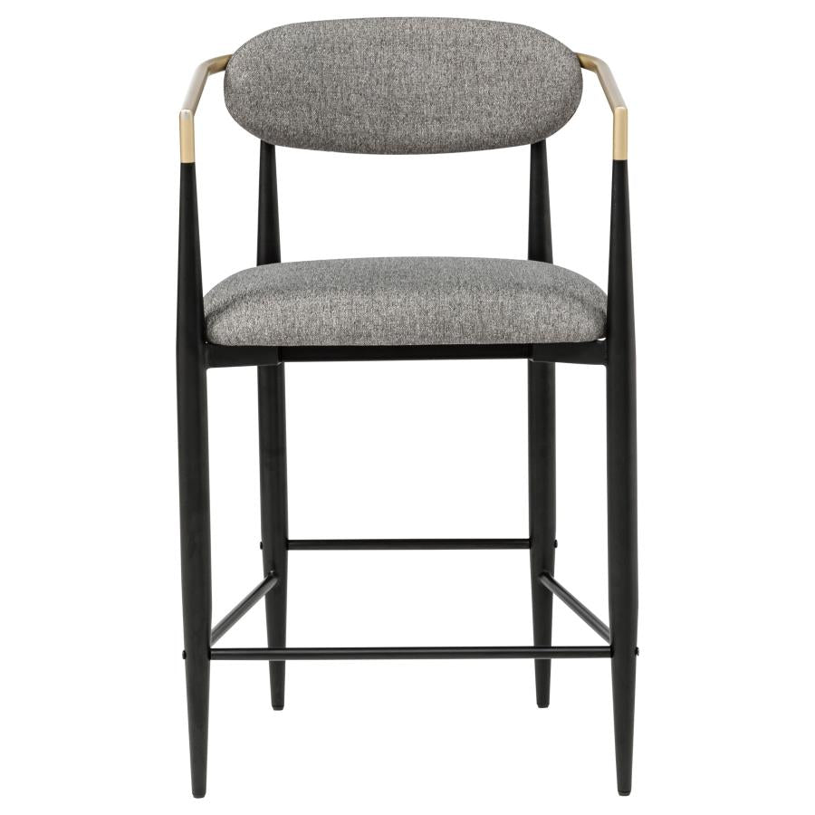 Tina - Metal Counter Height Bar Stool With Upholstered Back And Seat (Set of 2)