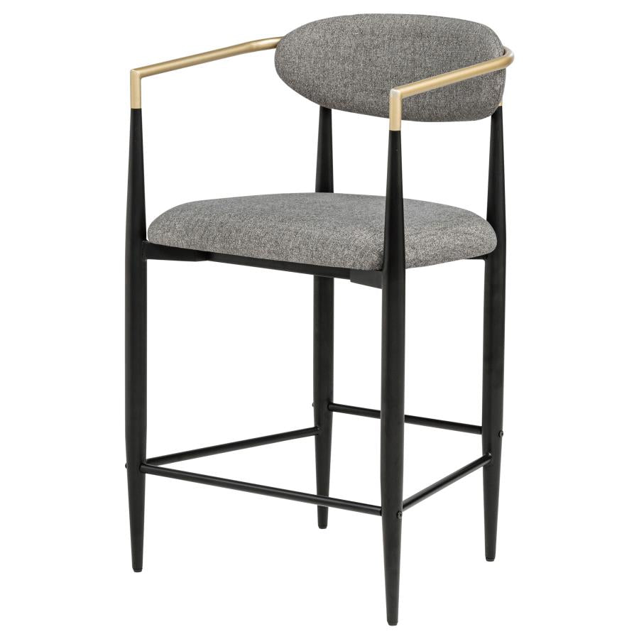 Tina - Metal Counter Height Bar Stool With Upholstered Back And Seat (Set of 2)