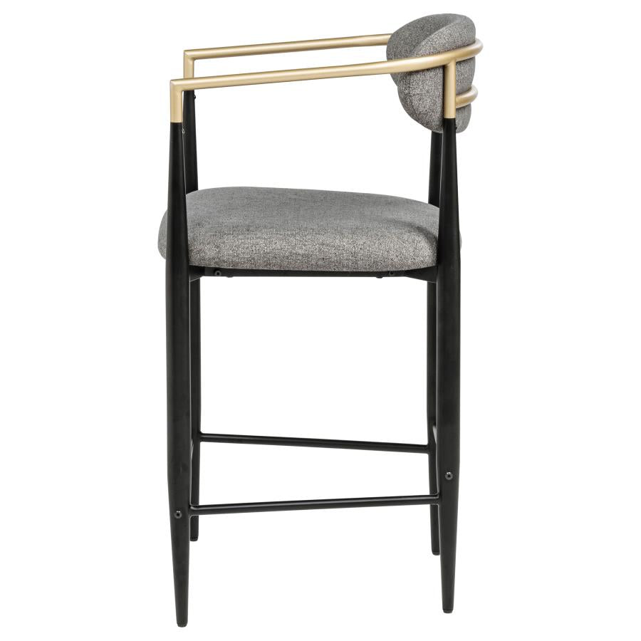 Tina - Metal Counter Height Bar Stool With Upholstered Back And Seat (Set of 2)