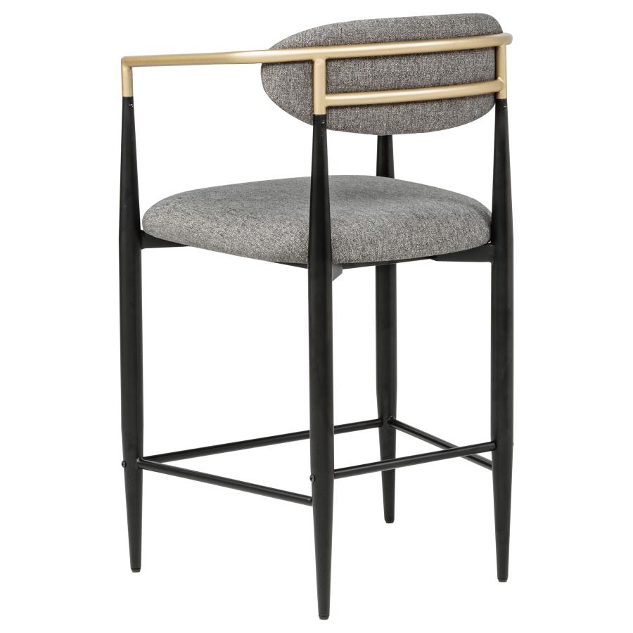 Tina - Metal Counter Height Bar Stool With Upholstered Back And Seat (Set of 2)
