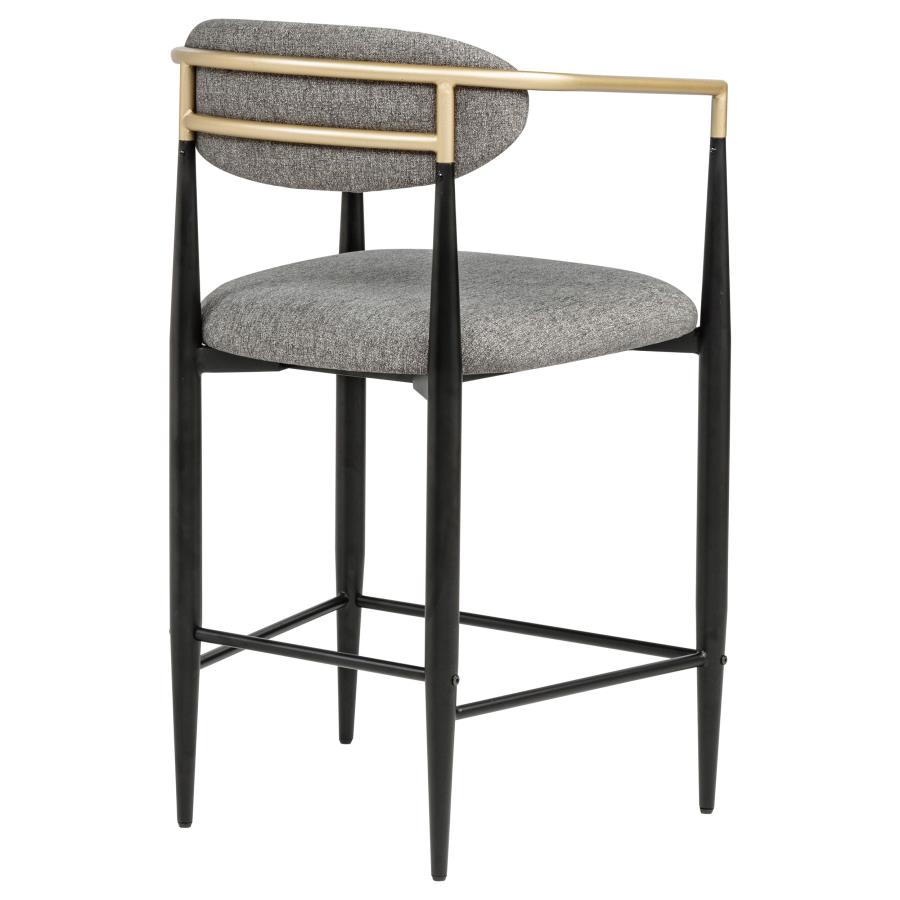 Tina - Metal Counter Height Bar Stool With Upholstered Back And Seat (Set of 2)