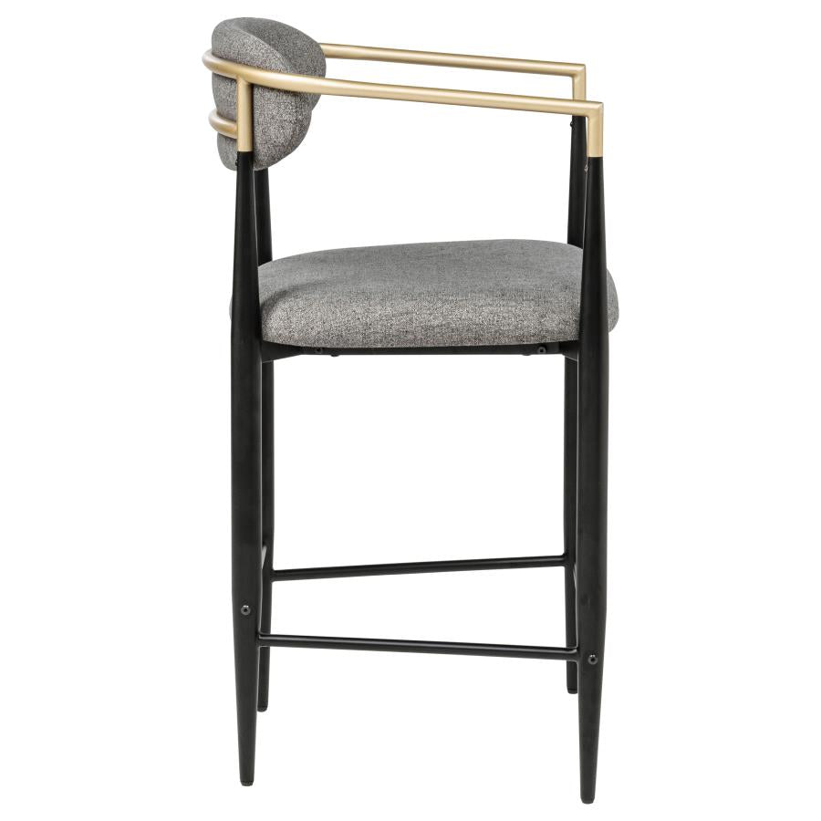 Tina - Metal Counter Height Bar Stool With Upholstered Back And Seat (Set of 2)