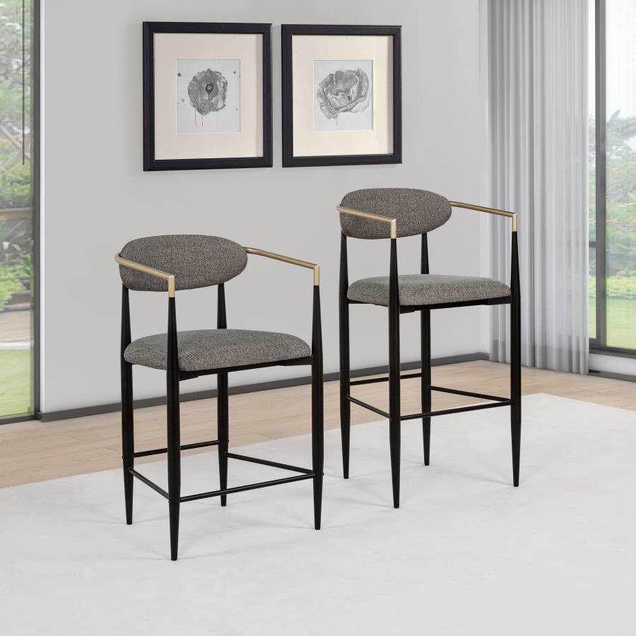 Tina - Metal Counter Height Bar Stool With Upholstered Back And Seat (Set of 2)