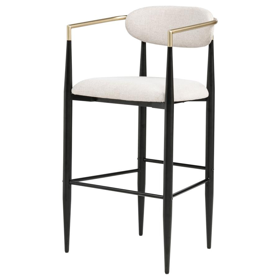 Tina - Metal Pub Height Bar Stool With Upholstered Back And Seat (Set of 2)